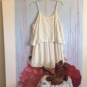 White Eyelet Two Tier Romper